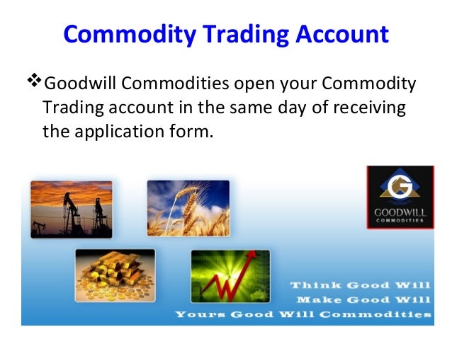 Commodity options trading account